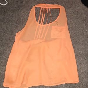Sheer orange shirt